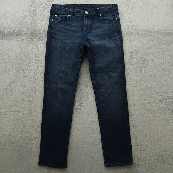 KUT from the Kloth Jeans Women's Size 12 Blue Mid-Rise Straight Denim 31" Inseam - Picture 1 of 16